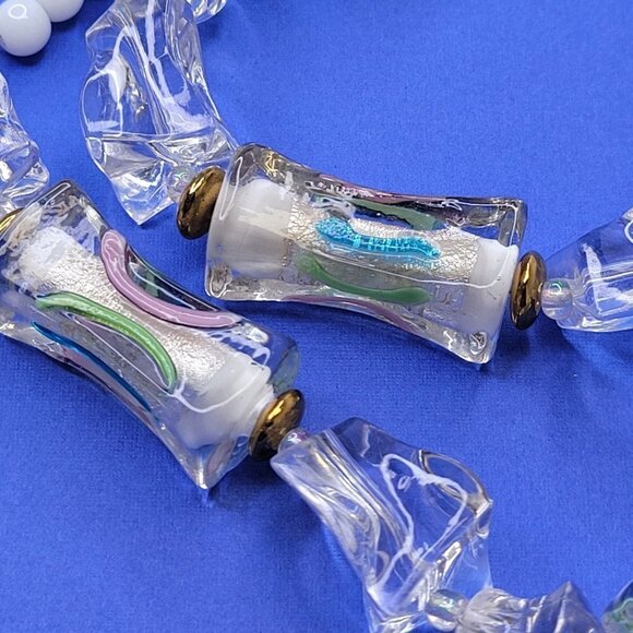 WHITE Bead Necklace Casual Boho Summer Fashion Trendy Necklace - Picture 2 of 7